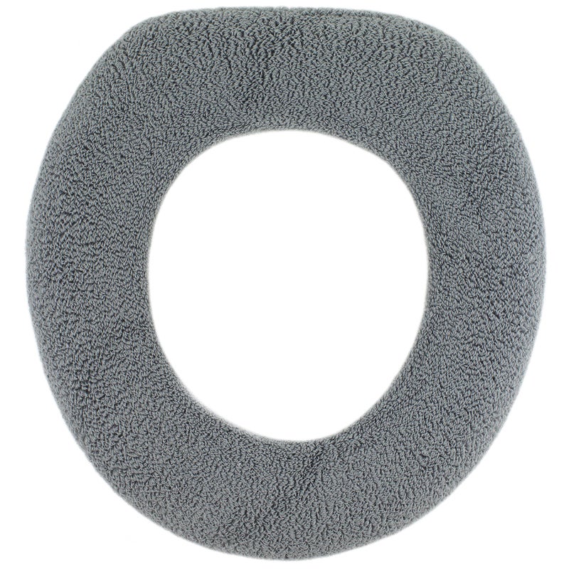 Warm-n-Comfy Soft Toilet Seat Cover - Plush & Thick Fabric Toilet Seat Warmer for Round & Elongated 14x18" Toilet Seats - Reusable, Machine-Washable, Easy-Install - Gift-Ready Packaging - Frost Gray - Image 1